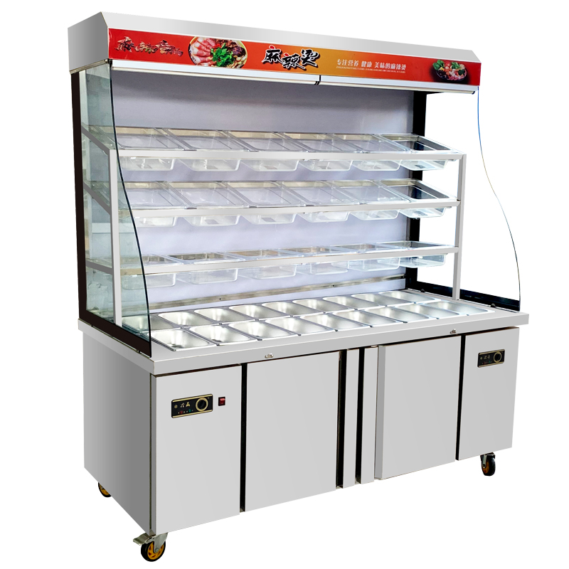麻辣烫展示柜冷藏冷冻冰箱冰柜商用不锈钢保鲜柜立式风幕柜点菜柜
